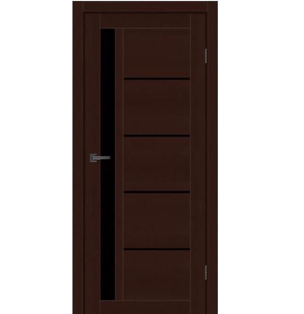 Двері міжкімнатні MSDoors Alabama Горіх темний (з чорним склом)