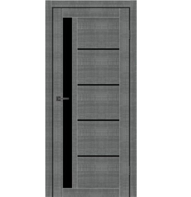 Двери межкомнатные MSDoors Alabama Сильвер (с черным стеклом)