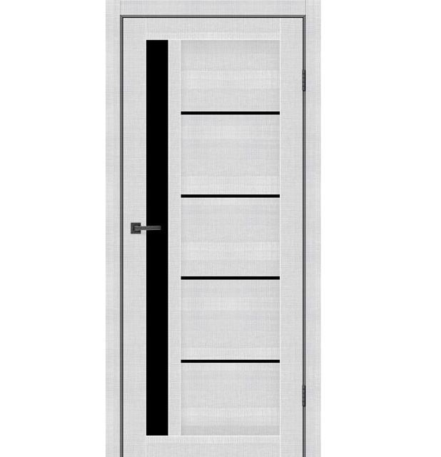 Двері міжкімнатні MSDoors Alabama Перлина (з чорним склом)