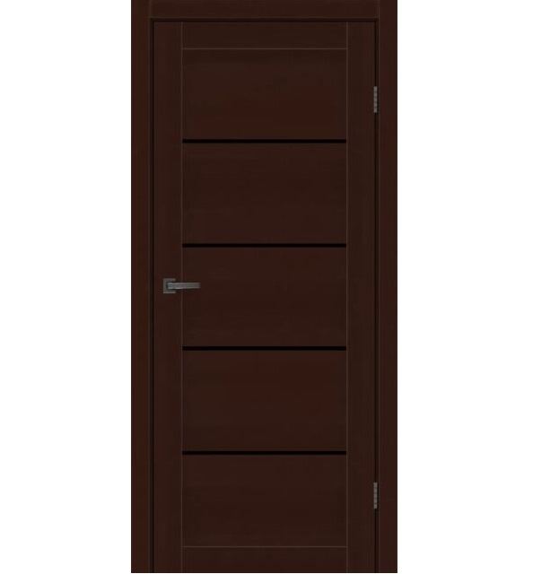 Двері міжкімнатні MSDoors Montana Горіх темний (з чорним склом)