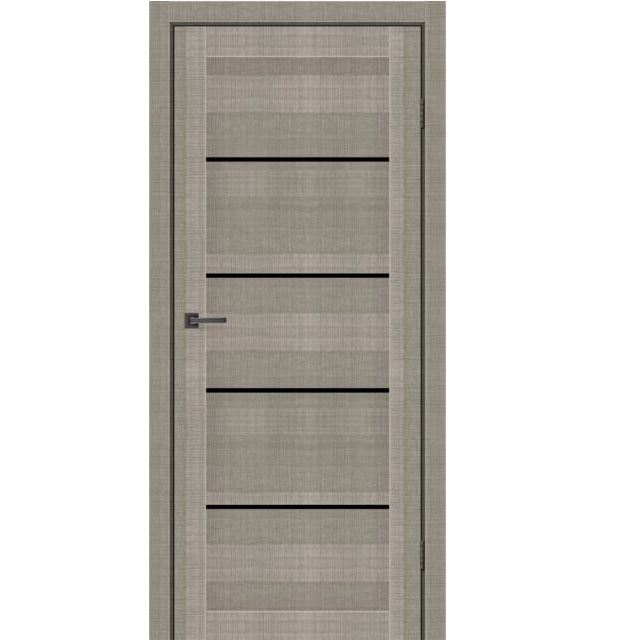 Двері міжкімнатні MSDoors Montana Крем (з чорним склом)