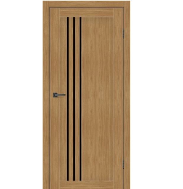 Двері міжкімнатні MSDoors Nevada Дуб золотий (з чорним склом)