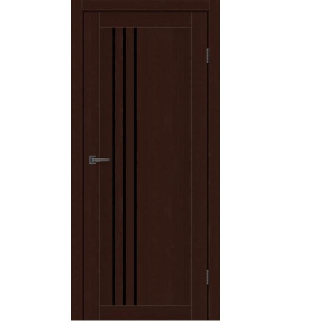 Двері міжкімнатні MSDoors Nevada Горіх темний (з чорним склом)