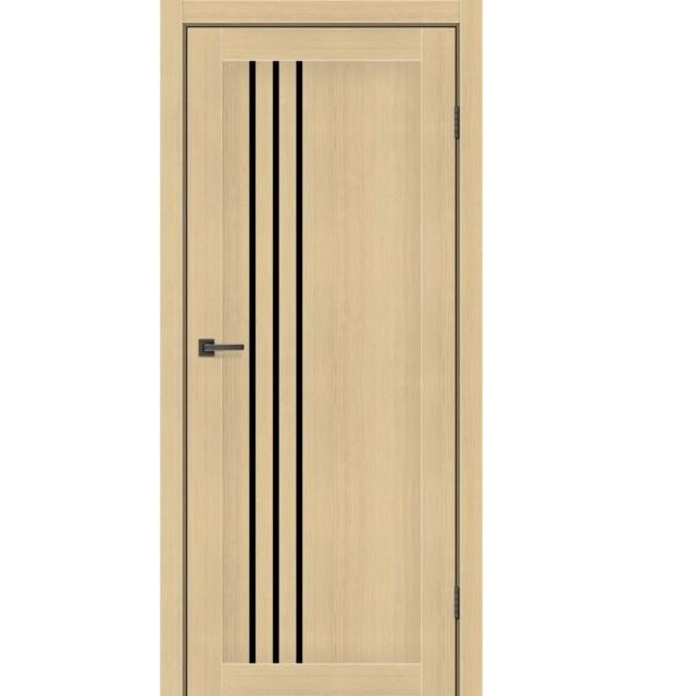 Двері міжкімнатні MSDoors Nevada Ялина карпатська (з чорним склом)