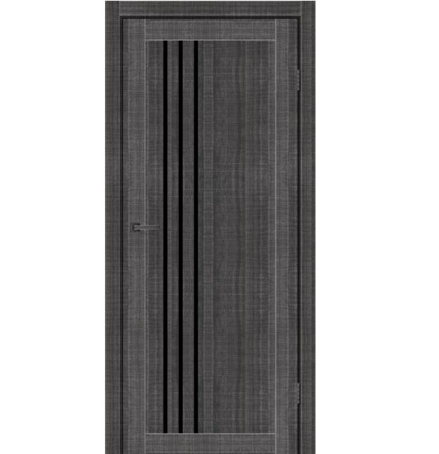 Двери межкомнатные MSDoors Nevada Вудгрей (с черным стеклом)