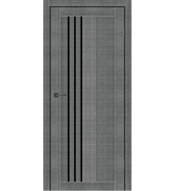 Двери межкомнатные MSDoors Nevada Сильвер (с черным стеклом)
