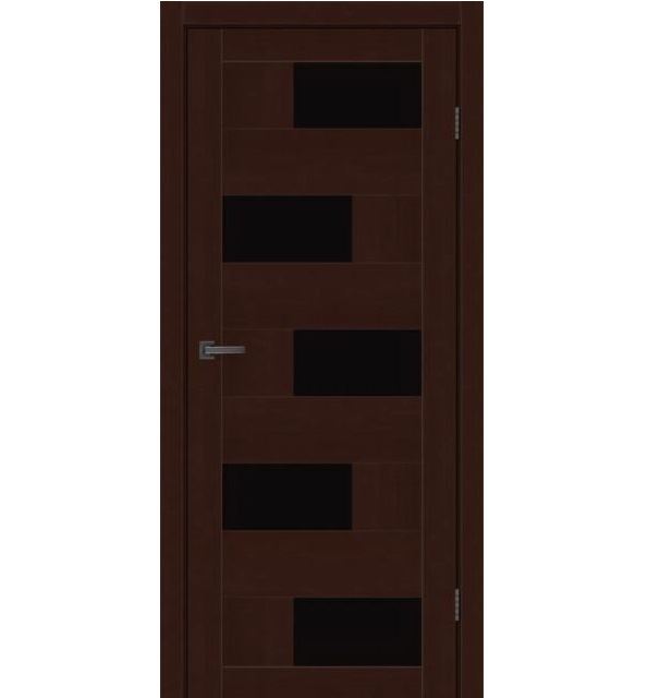Двері міжкімнатні MSDoors Havana Горіх темний (з чорним склом)