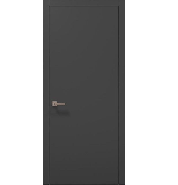 Двері міжкімнатні Папа Карло Plato PL-01c Темно-сірий супермат (глухі-щитові)