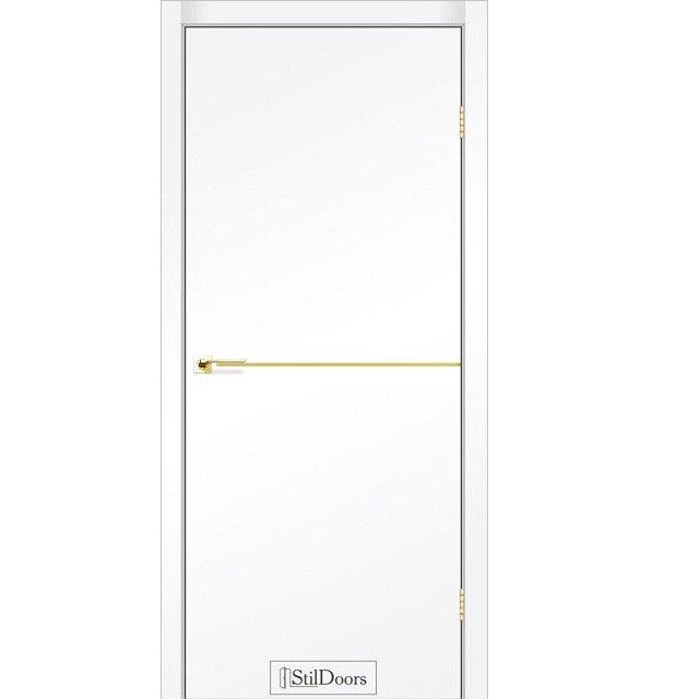 Двері міжкімнатні StilDoors Loft Aluminium - Білий матовий ПП (глухі-щитові)