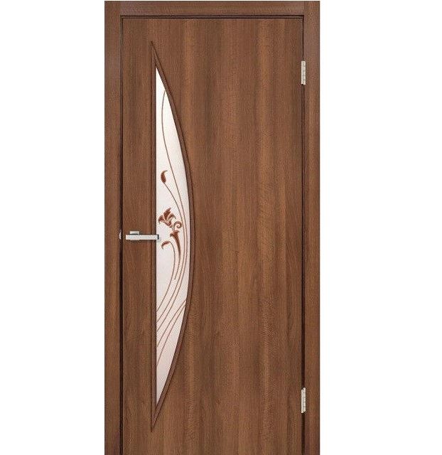 Двері міжкімнатні MSDoors Orlando Горіх міланський (скло сатин з малюнком)