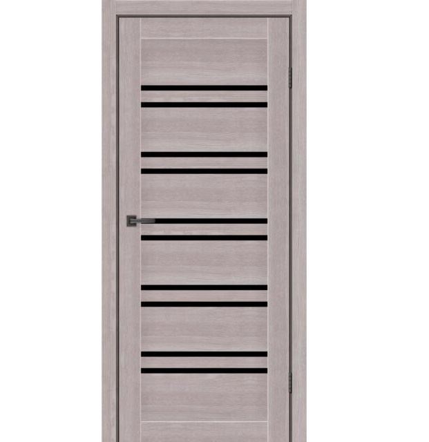 Двері міжкімнатні MSDoors Atlanta Дуб сірий (з чорним склом)