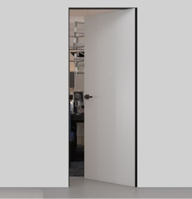 Двери скрытого монтажа Папа Карло iDoors Prime-AL INSIDE с черным торцом