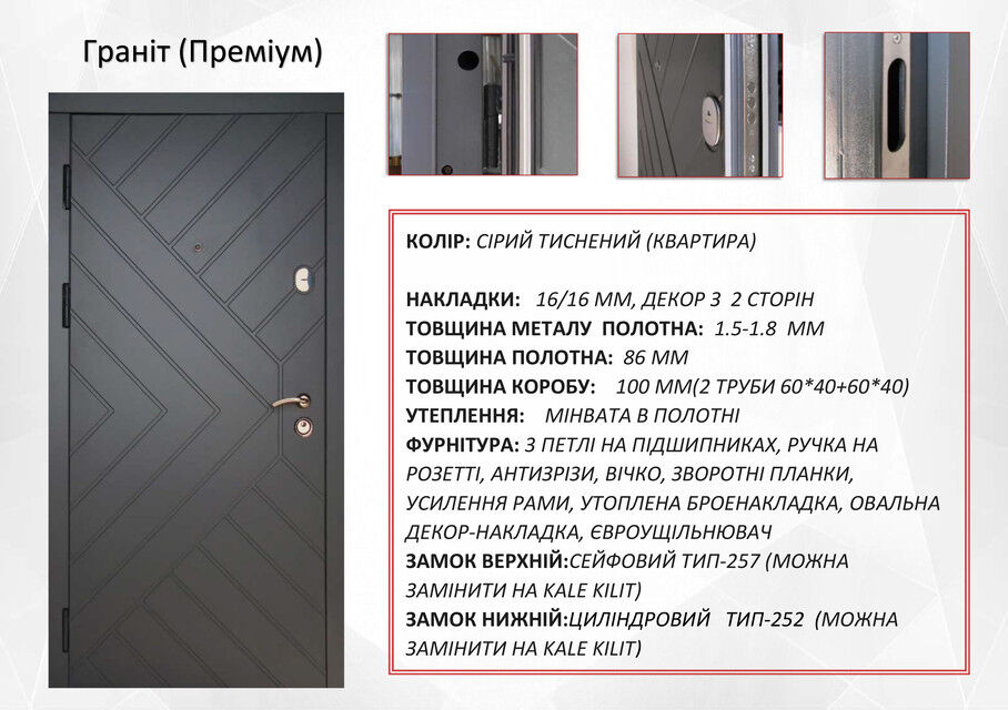 Входные двери в квартиру Redfort Гранит Серый тесненный серия Премиум