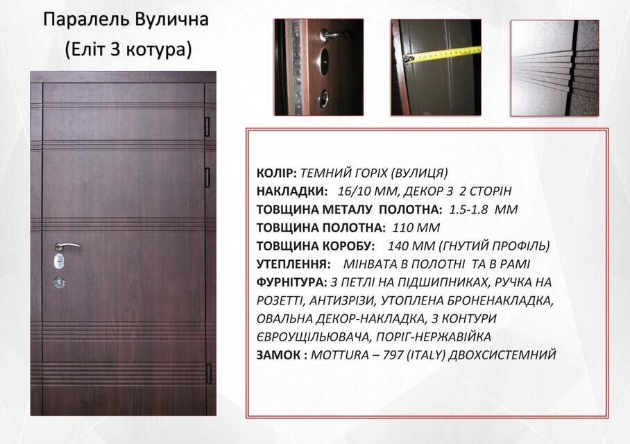 Входные двери уличные Redfort Параллель Орех темный Элит 3К