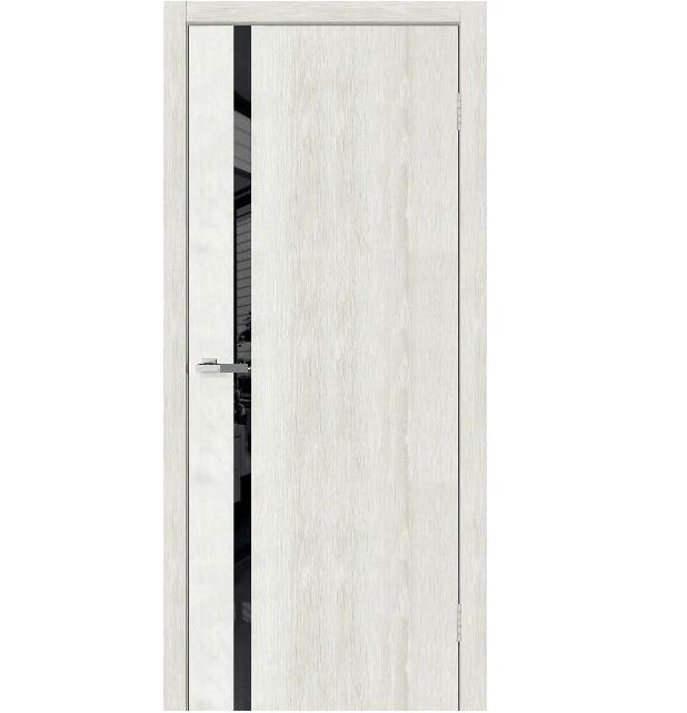 Двері міжкімнатні MSDoors Sidney Горіх білий (глухі з чорним склом)