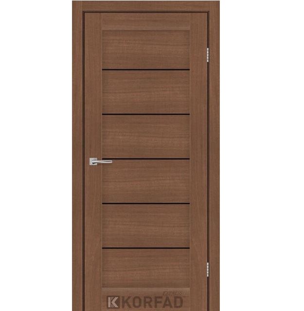 Двері міжкімнатні Korfad Express Riviera - Вільха гірська (з чорним склом)