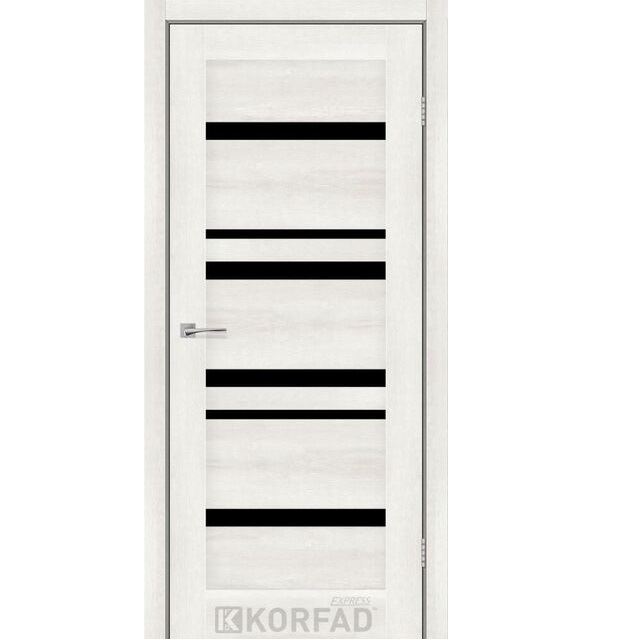 Двері міжкімнатні Korfad Express Martina - Ясен шовковий (з чорним склом)