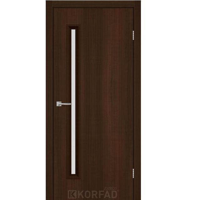 Двери межкомнатные Korfad Express Corner Glass-01 Каштан бурбон (стекло сатин)