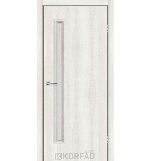 Двері міжкімнатні Korfad Express Corner Glass-01 Ясен шовковий (скло сатин)