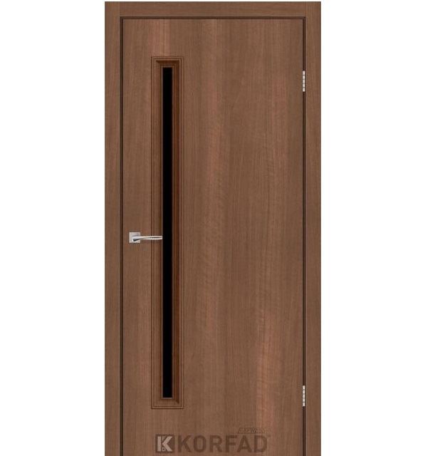 Двері міжкімнатні Korfad Express Corner Glass-01 Вільха гірська (чорне скло)