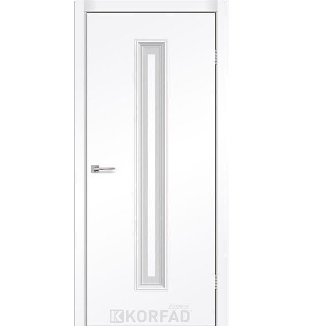 Двері міжкімнатні Korfad Express Corner Glass-02 Білий мат Кристал (скло сатин)