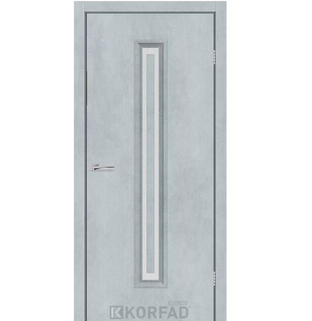 Двері міжкімнатні Korfad Express Corner Glass-02 Цемент світлий (скло сатин)