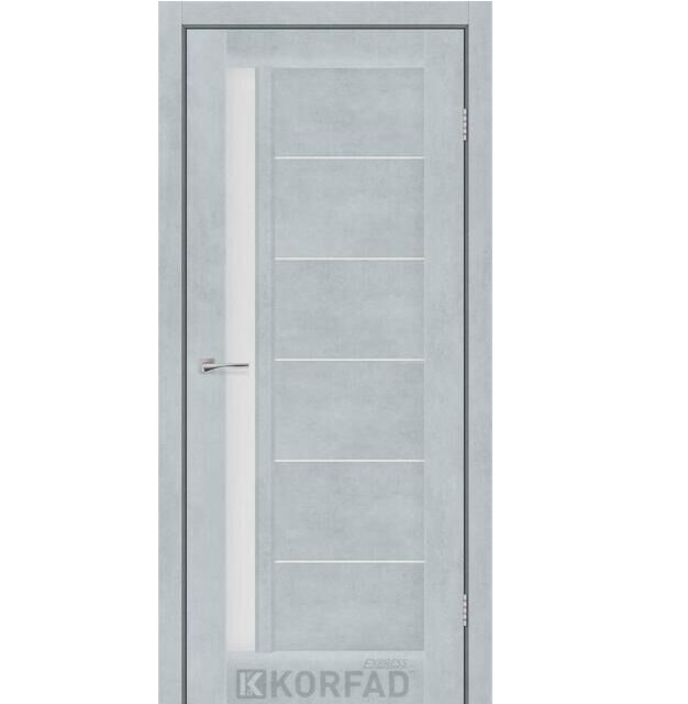 Двери межкомнатные Korfad Express Octavia - Цемент Светлый (со стеклом сатин)