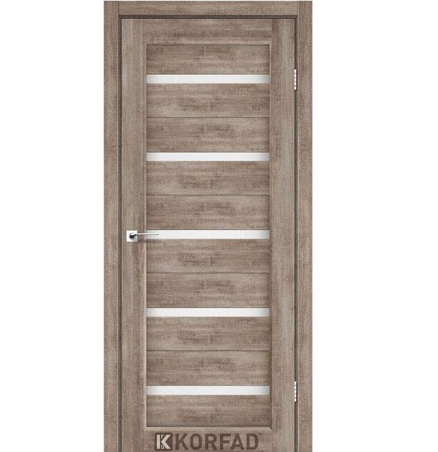 Двері міжкімнатні Корфад/ KORFAD PR-02 Еш-Вайт (зі склом сатин)