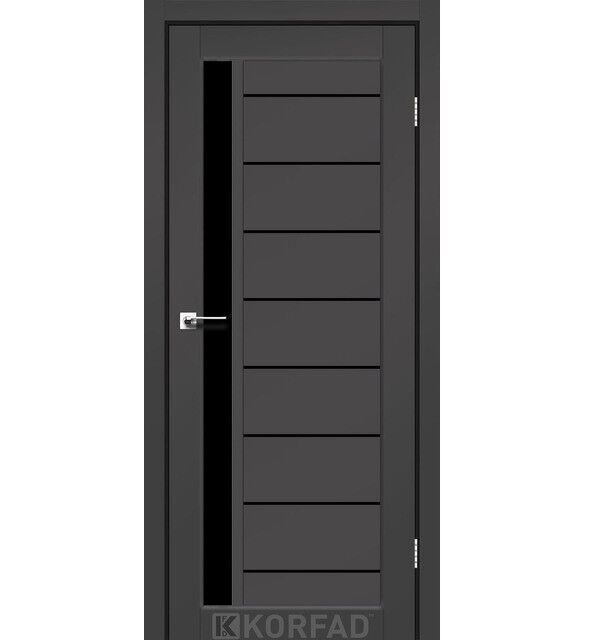 Двері міжкімнатні Корфад/ Korfad FL-01 Антрацит Super PET (скло чорне)
