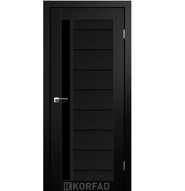 Двері міжкімнатні Корфад/ Korfad FL-01 Чорний Super PET (скло черное)