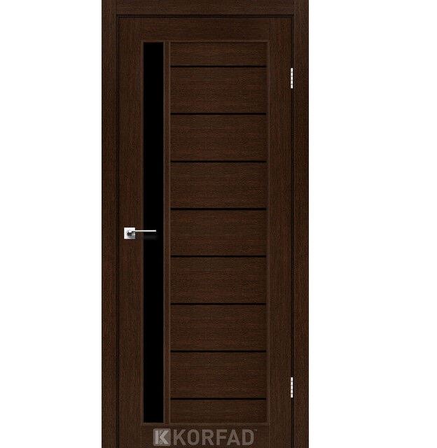 Двері міжкімнатні Корфад/ Korfad FL-01 Венге (скло чорне)