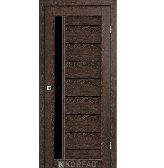 Двері міжкімнатні Корфад/ Korfad FL-01 Дуб марсала (скло чорне)