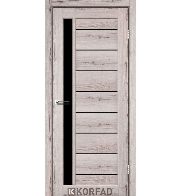 Двері міжкімнатні Корфад/ Korfad FL-01 Дуб нордик (скло чорне)