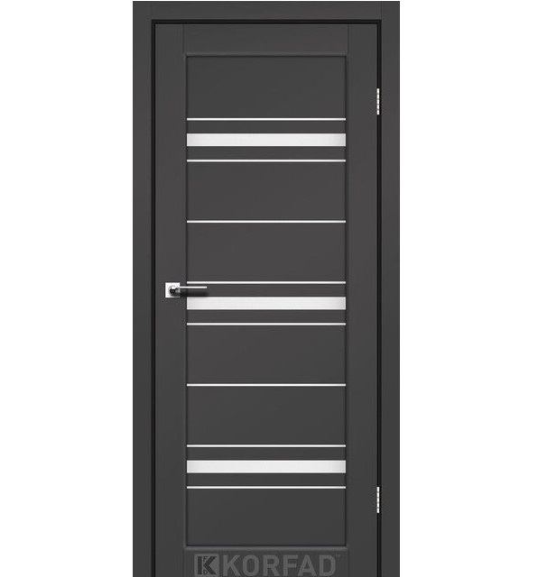 Двері міжкімнатні Корфад/ Korfad FL-02 Антрацит Super PET (скло сатин)