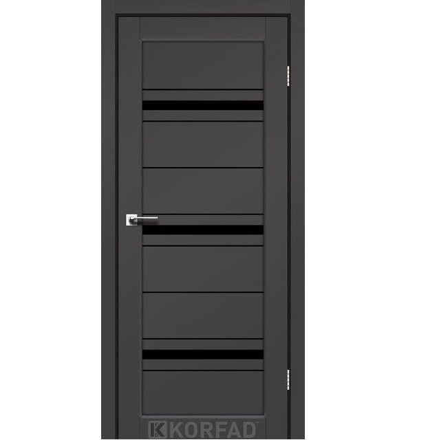 Двері міжкімнатні Корфад/ Korfad FL-02 Антрацит Super PET (скло чорне)