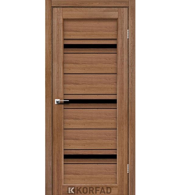 Двері міжкімнатні Корфад/ Korfad FL-02 Дуб браш (скло чорне)
