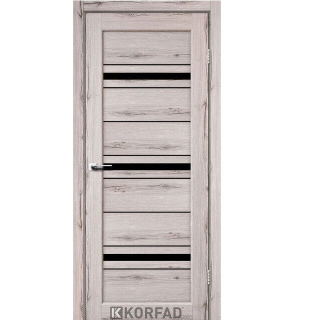 Двері міжкімнатні Корфад/ Korfad FL-02 Дуб нордик (скло чорне)