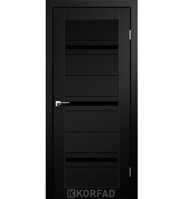 Двері міжкімнатні Корфад/ Korfad FL-02 Чорний Super PET (скло черное)