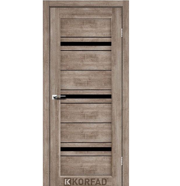 Двері міжкімнатні Корфад/ Korfad FL-02 Еш-Вайт (скло чорне)
