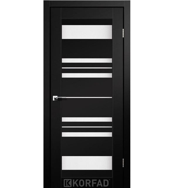 Двери межкомнатные Корфад/ Korfad FL-04 Черный Super PET (стекло сатин)