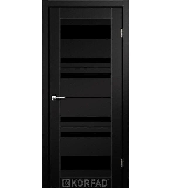 Двері міжкімнатні Корфад/ Korfad FL-04 Чорний Super PET (скло черное)