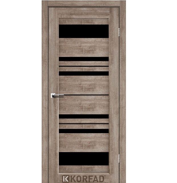 Двері міжкімнатні Корфад/ Korfad FL-04 Еш-Вайт (скло чорне)