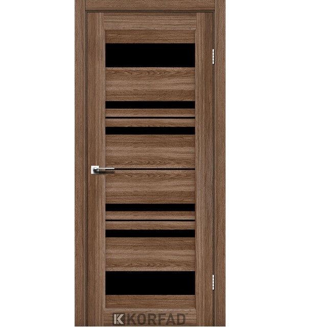 Двері міжкімнатні Корфад/ Korfad FL-04 Дуб браш (скло чорне)