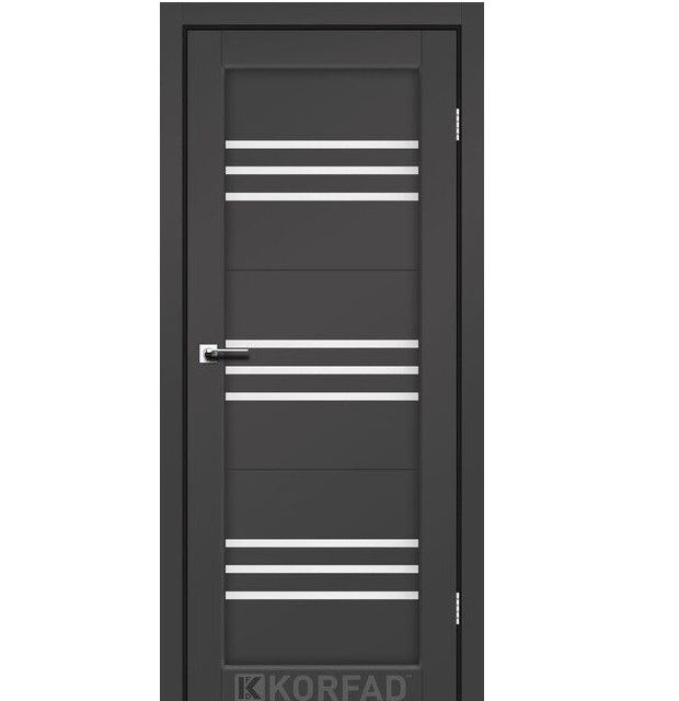 Двері міжкімнатні Корфад/ Korfad FL-05 Антрацит Super PET (скло сатин)
