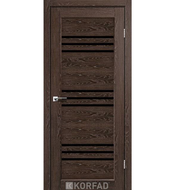 Двері міжкімнатні Корфад/ Korfad FL-05 Дуб марсала (скло чорне)