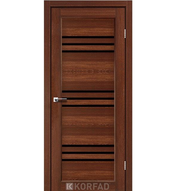 Двері міжкімнатні Корфад/ Korfad FL-05 Горіх (скло чорне)