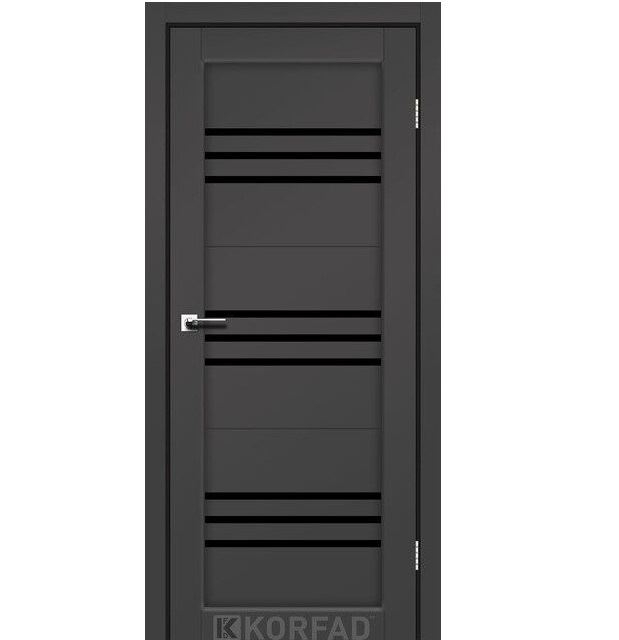 Двери межкомнатные Корфад/ Korfad FL-05 Антрацит Super PET (стекло черное)