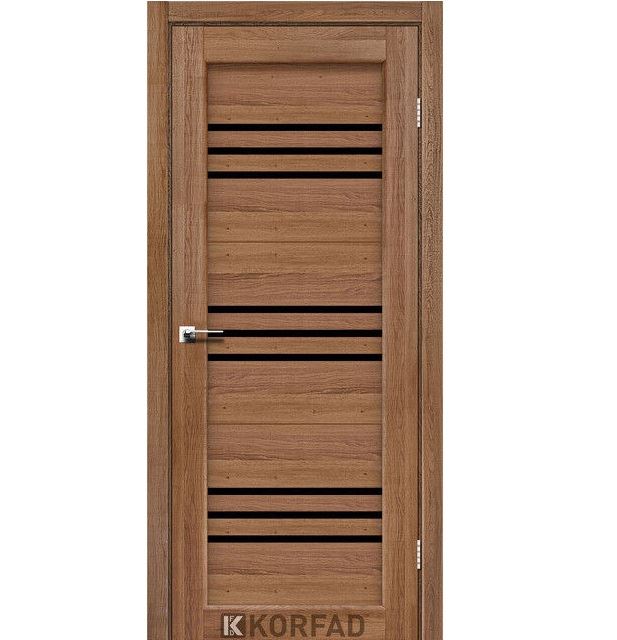 Двері міжкімнатні Корфад/ Korfad FL-05 Дуб браш (скло чорне)