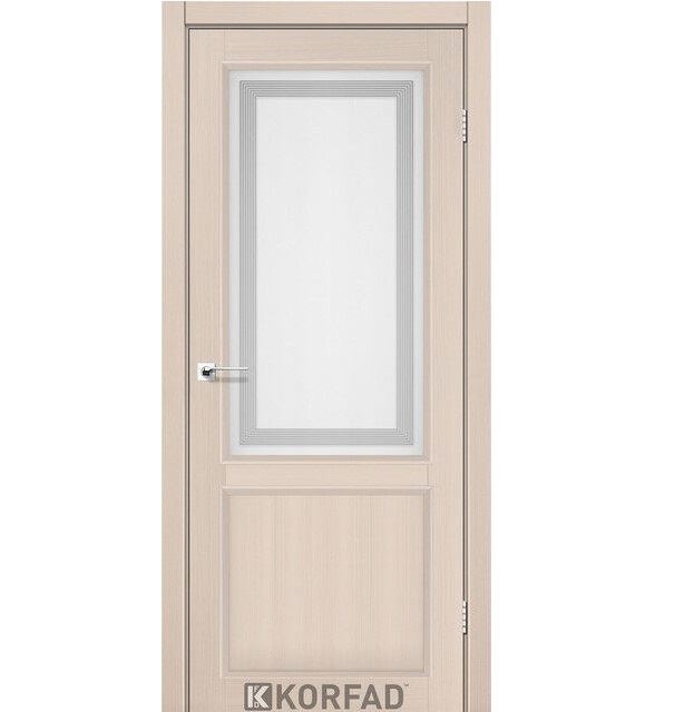 Двері міжкімнатні Korfad CL-02 Дуб білений (скло з малюнком М3)