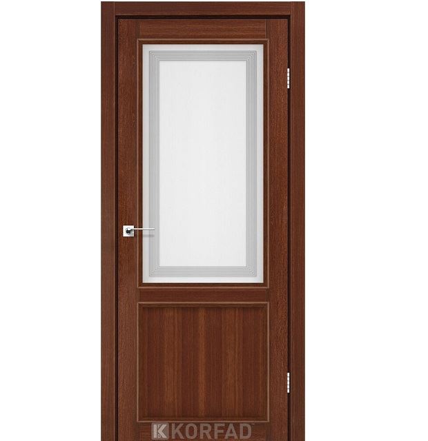 Двері міжкімнатні Korfad CL-02 Горіх (скло з малюнком М3)
